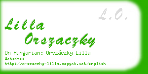 lilla orszaczky business card